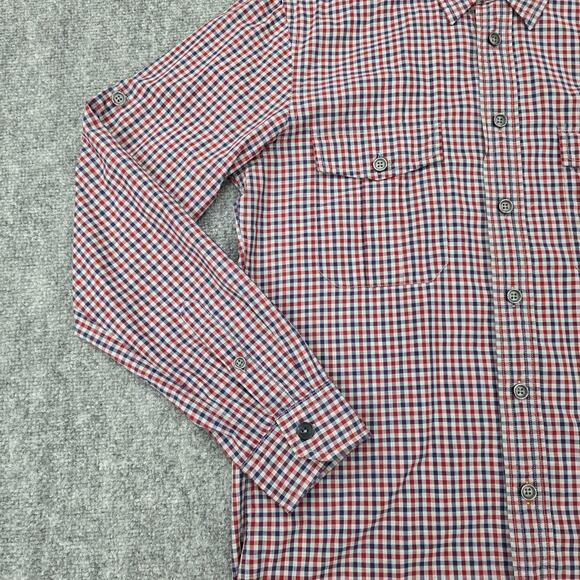 Hugo Boss Shirt Men Large Check Boss Orange Roll Tab Sleeve Casual Cotton Preppy - Picture 12 of 16